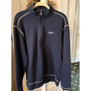 Orvis Fishing Mens Blue Quarter Zip Sweatshirt Sweater Size MED